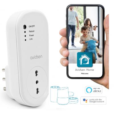 HomePlug - Prise électrique Connectée Intérieur : Application + Google Home  + Alexa - Lot de 3 prises connectés Avidsen Home Plug